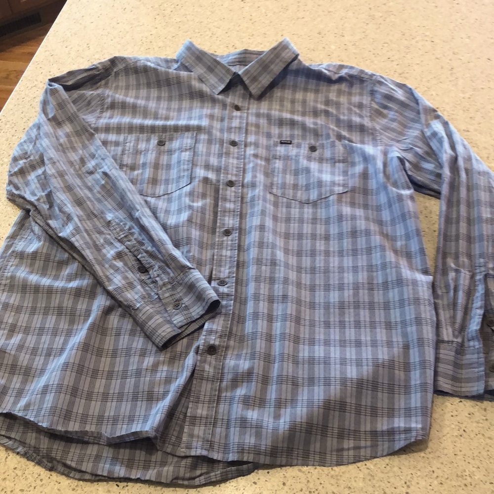 Hurley Men’s Plaid Button-Down - XXL - Grey